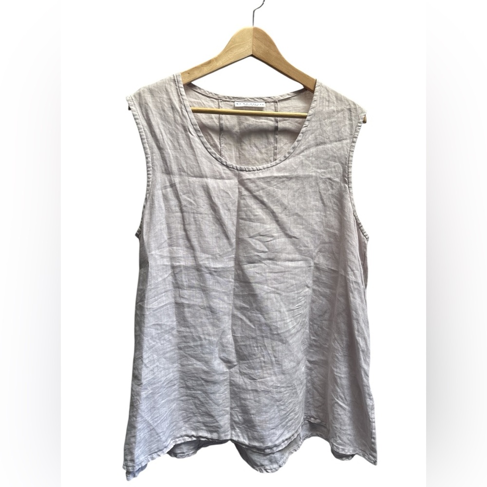 Bryn Walker USA Linen Bohemian Overside Sleeveless Top size M~ Light Pink